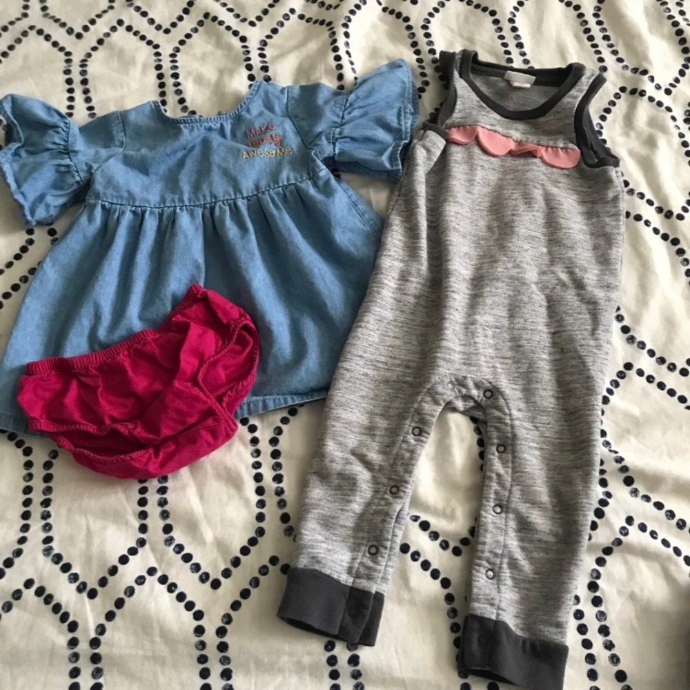 Size 12 Month dress and jumpsuit